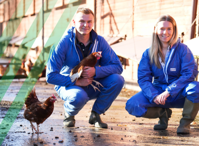 Oxbury New Gen customers, Callum James and Anna Lampitt of Haddon Farm